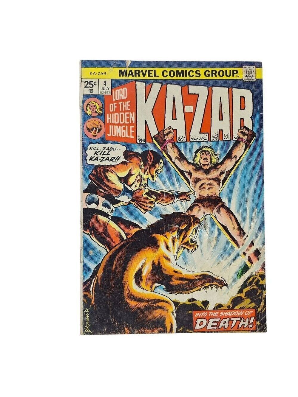 Marvel Ka-Zar Lord Of The Hidden Jungle 4 1974 Comic Book